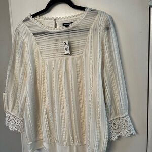 Express Cream Lace Blouse